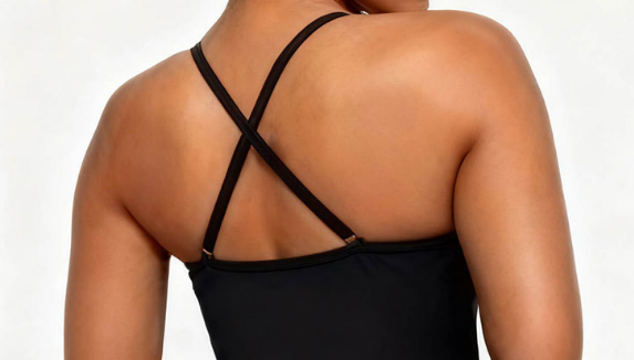 One-piece women's double-shoulder-belt swimming suit